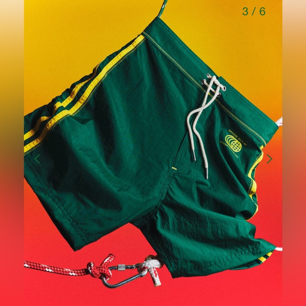 NWOT Green and Yellow Made Some Long Shorts